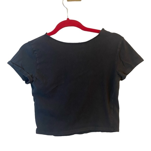 Nirvana Black Cropped Cotton Tee - Picture 3 of 7